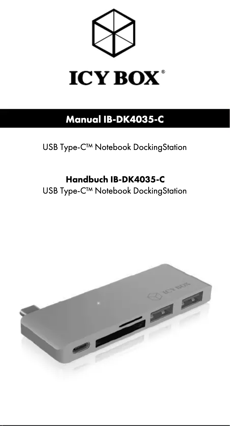 Page n°1 - Manuel utilisateur Icy Box IB-DK4035-C