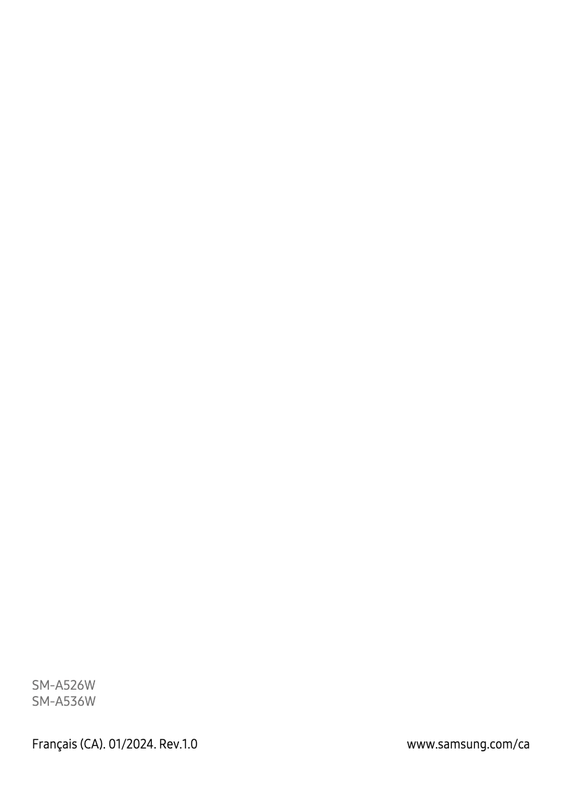 Image de la première page du manuel de l'appareil Galaxy A53 5G