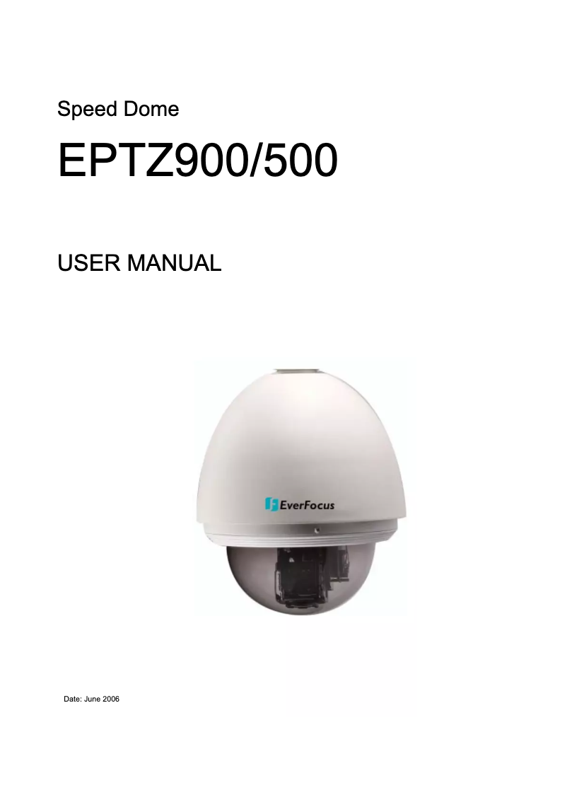 Page n°1 - Manuel utilisateur EverFocus EPTZ500