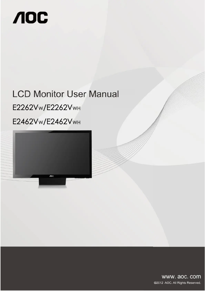 Page 1 de la notice Manuel utilisateur AOC E2262VWH