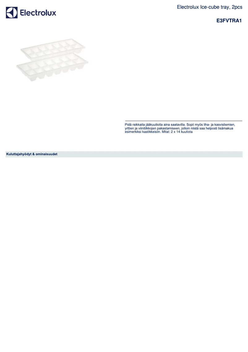 Page 1 de la notice Manuel utilisateur AEG E3FVTRA1