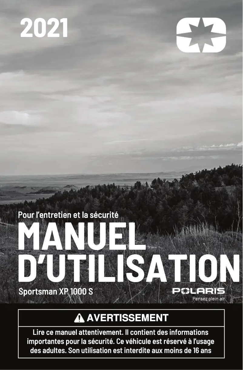 Image de la première page du manuel de l'appareil Sportsman XP 1000 S Premium (2021)