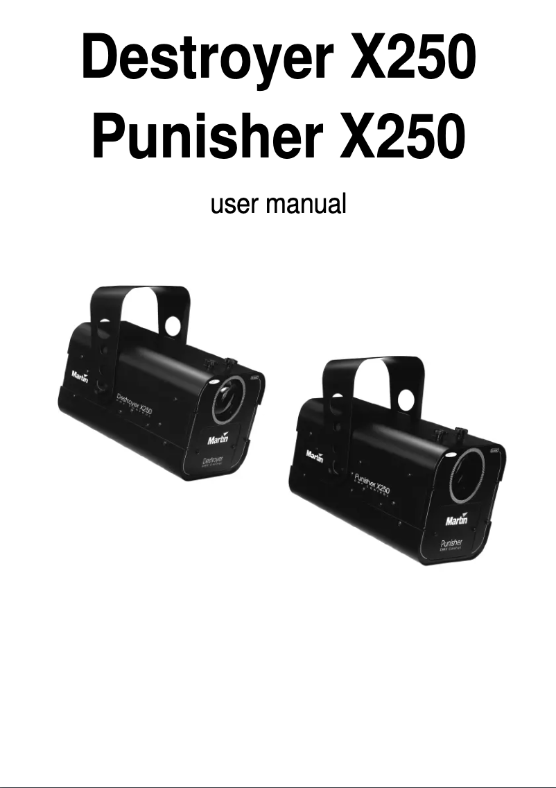 Image de la première page du manuel de l'appareil Punisher X250