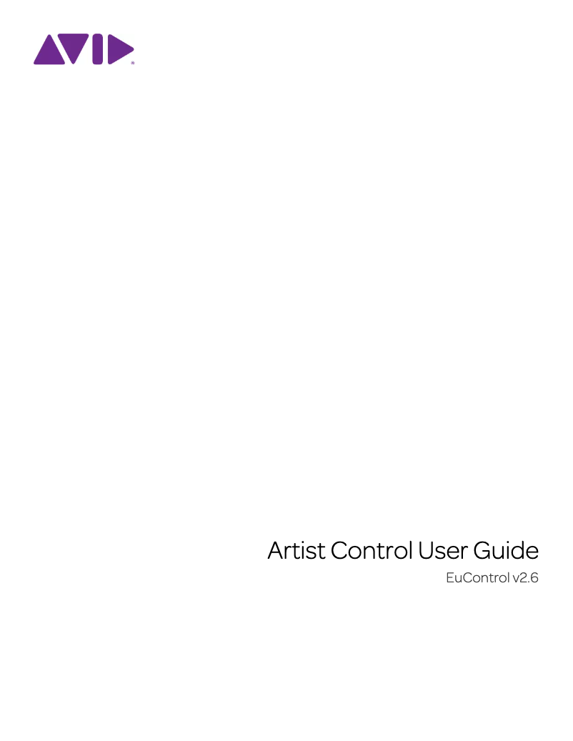 Image de la première page du manuel de l'appareil ARTIST CONTROL V2