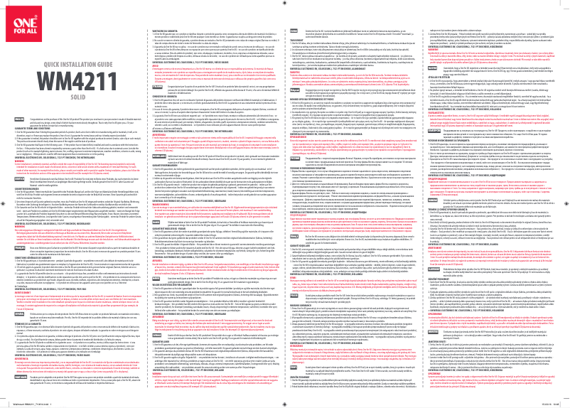 Page 1 de la notice Manuel utilisateur One for all WM 4211
