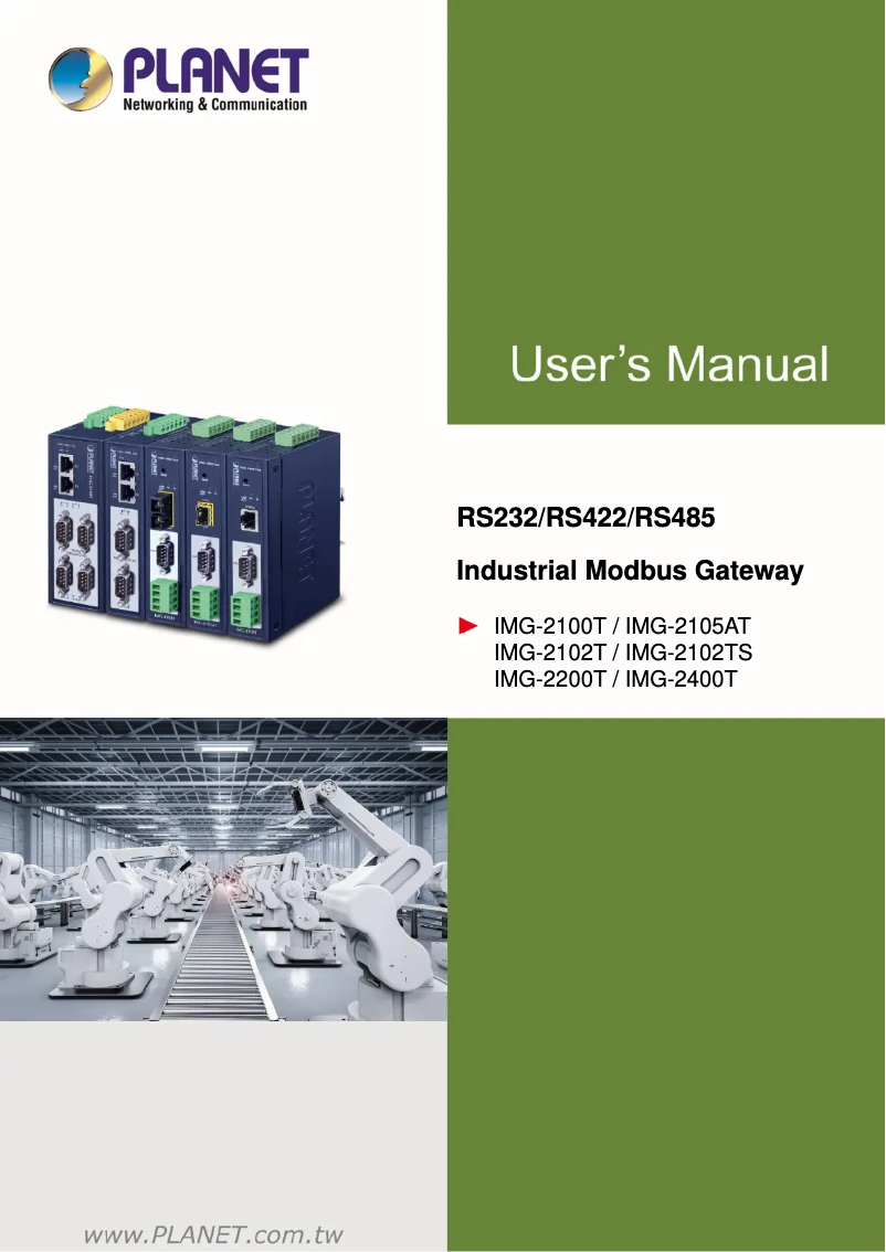 Image de la première page du manuel de l'appareil IMG-2105AT