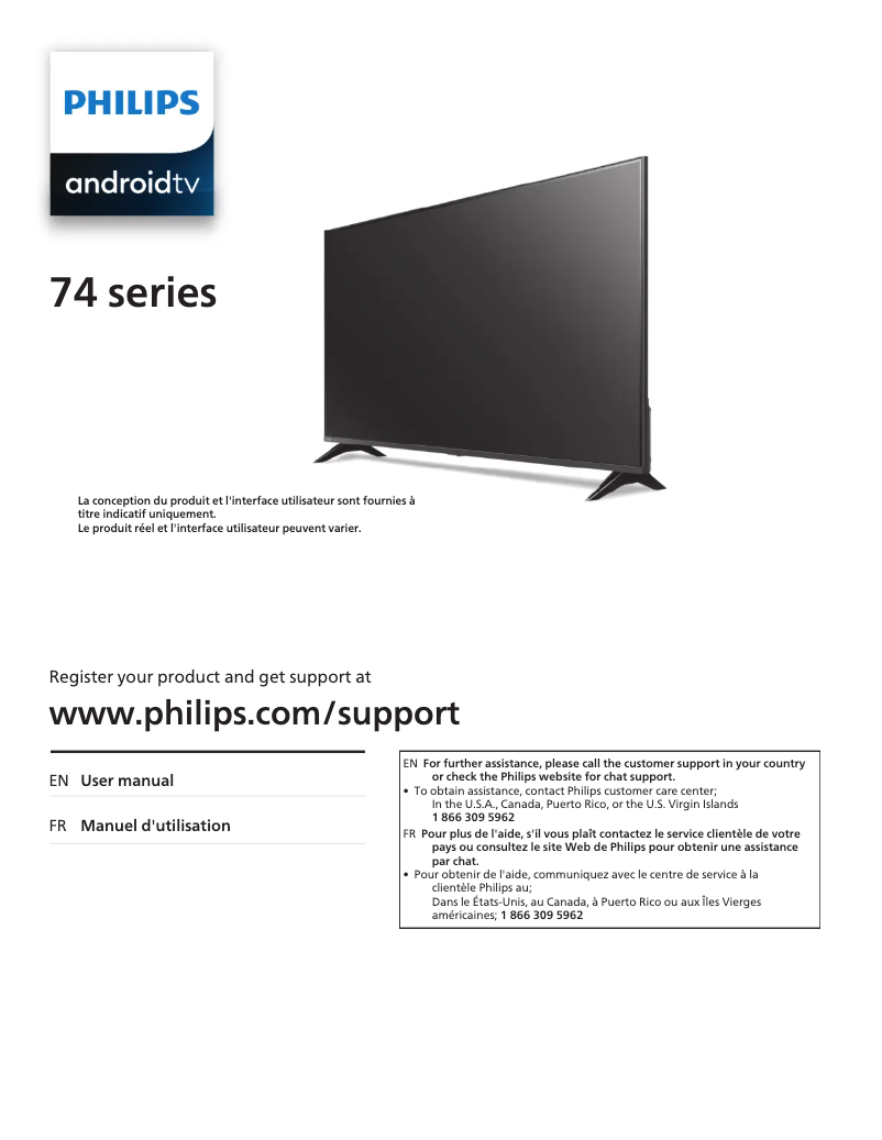Page n°1 - Manuel utilisateur Philips 55PUL7472