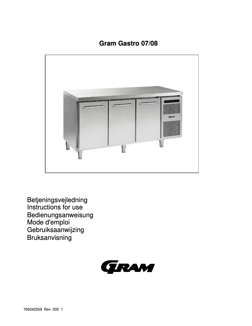 Image de la première page du manuel de l'appareil GASTRO K 1407 CSG PT DL/DR L2