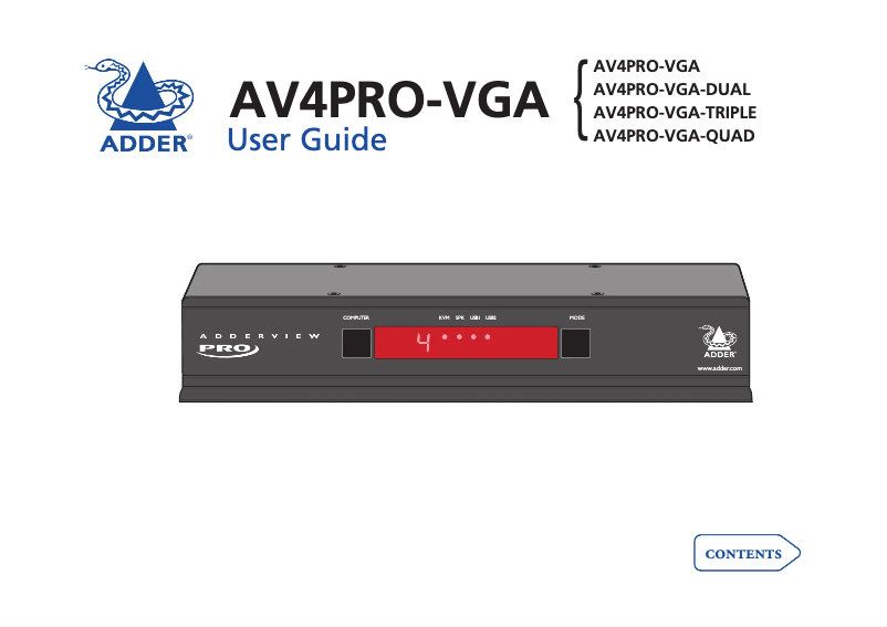 Página 1 del manual Manual de usuario Adder AV4PRO-VGA