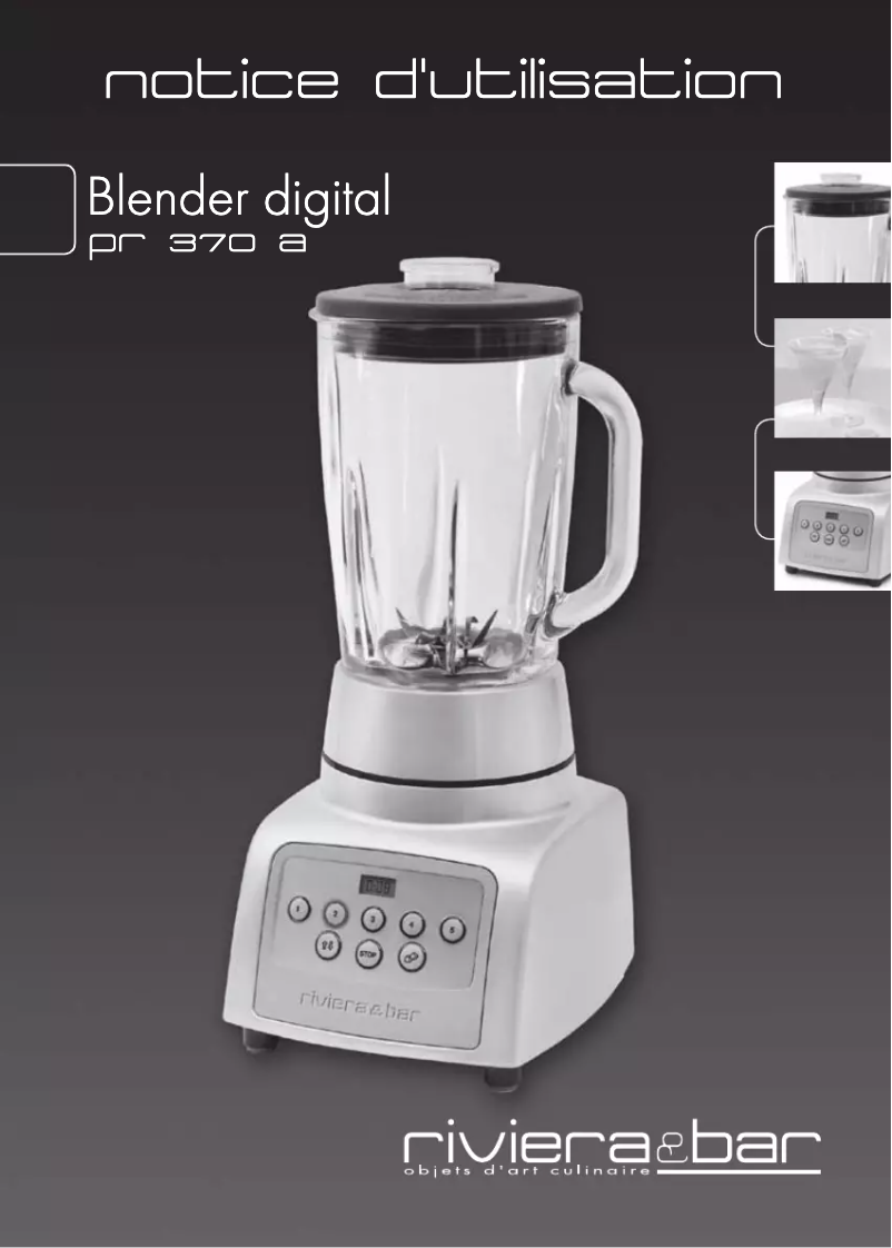 Page n°1 - Manuel utilisateur Riviera & Bar PR 370 A
