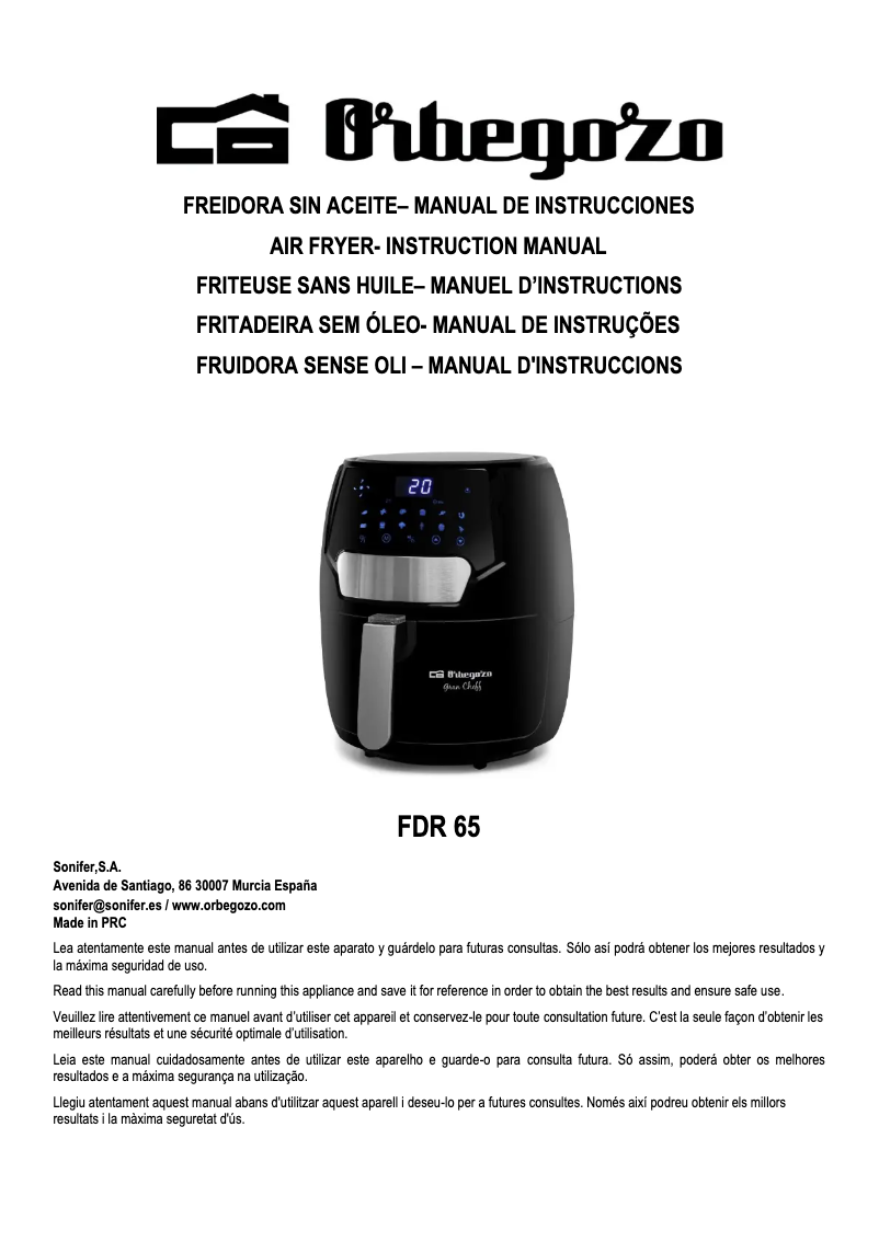 Página 1 del manual Manual de usuario Orbegozo FDR 65