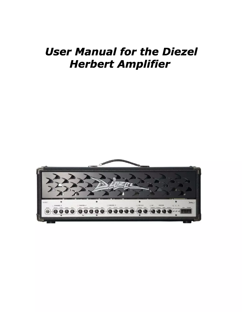 Page n°1 - Manuel utilisateur DIEZEL Herbert KT77 MKIII