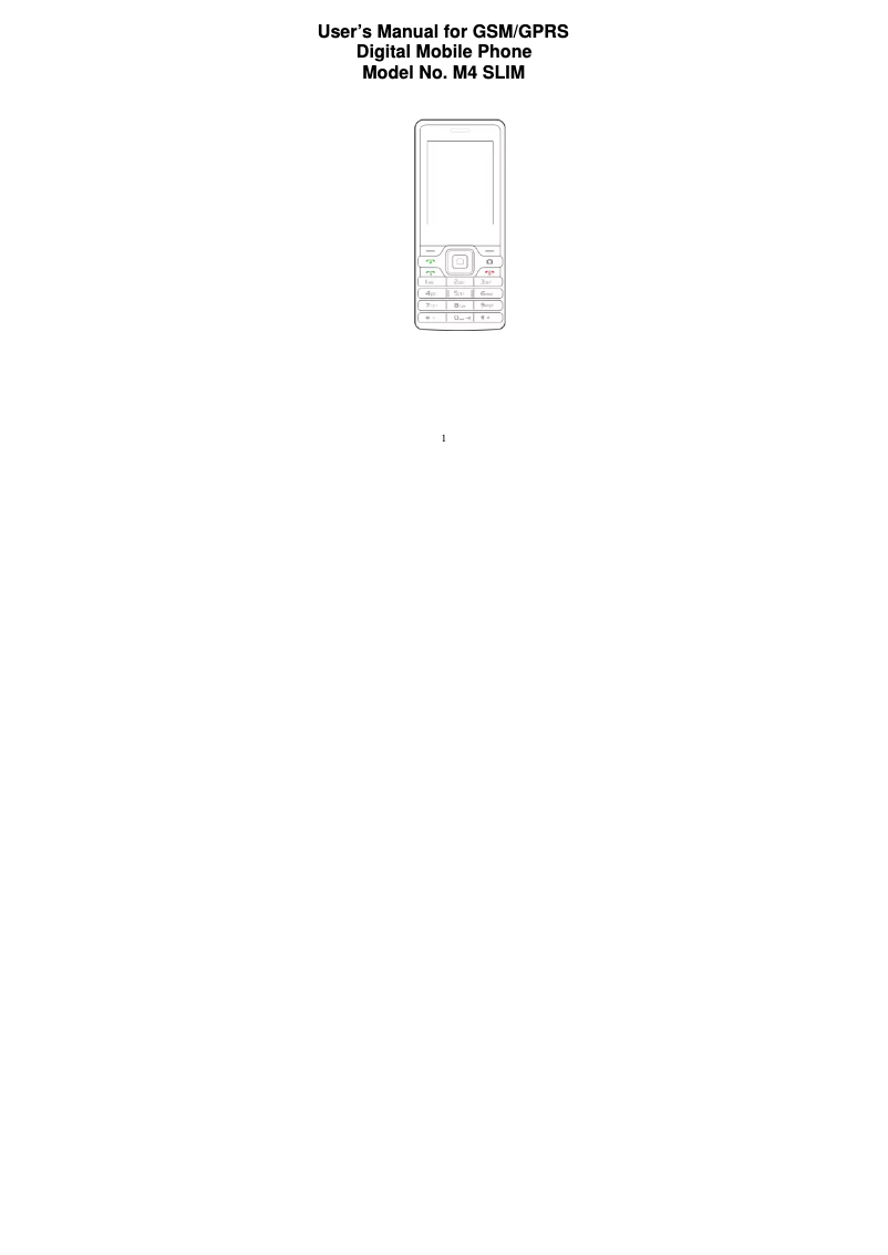 Image de la première page du manuel de l'appareil M4 Slim