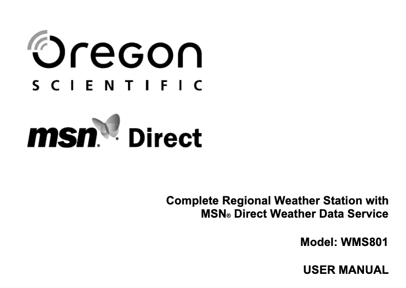 Página 1 del manual Manual de usuario Oregon Scientific WMS 801