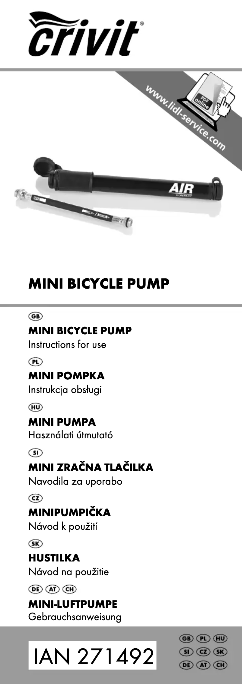 Image de la première page du manuel de l'appareil IAN 271492