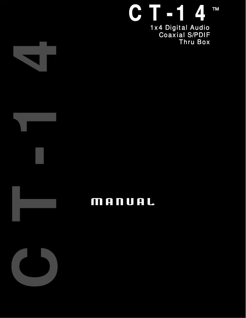 Page 1 de la notice Manuel utilisateur M-Audio CT-14