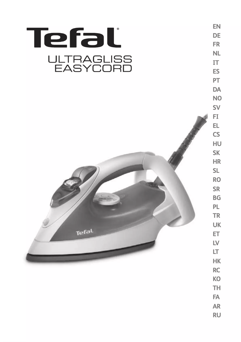 Page 1 de la notice Manuel utilisateur Tefal Ultragliss Easycord FV4381G0