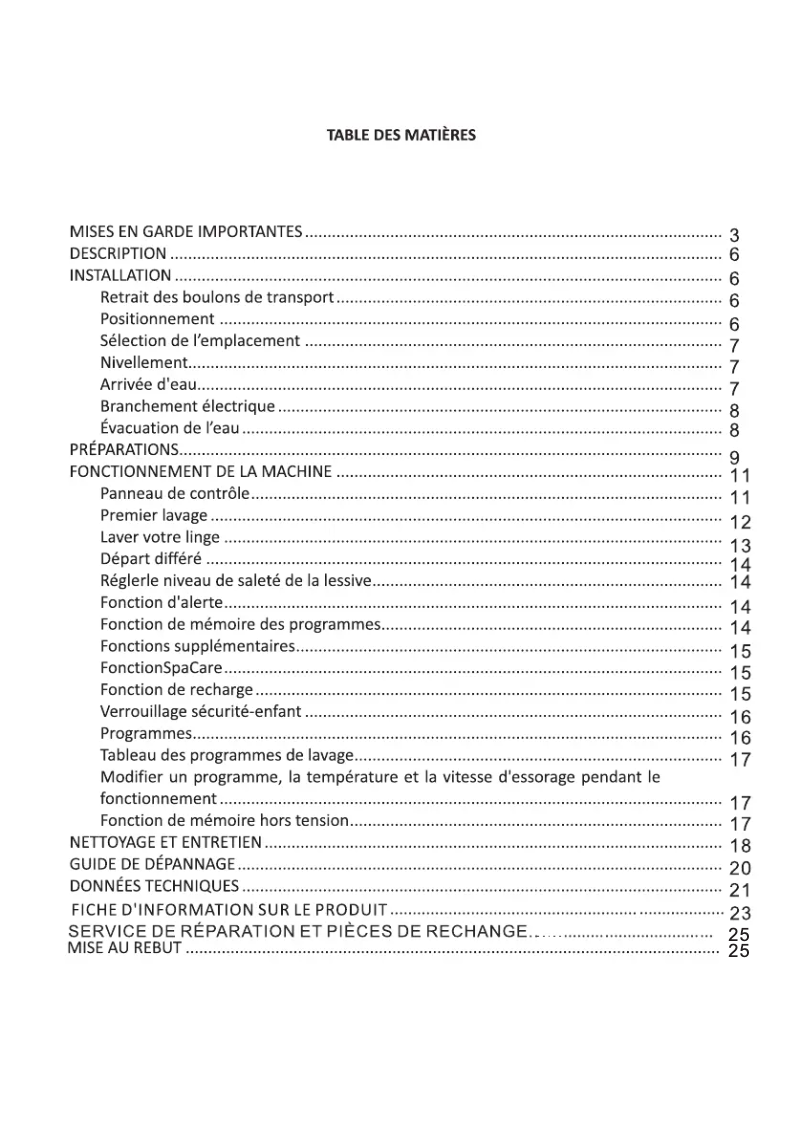 Page 1 de la notice Manuel utilisateur Thomson TW151A