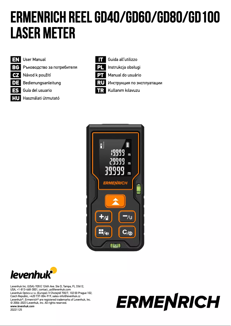 Page 1 de la notice Manuel utilisateur Ermenrich Reel GD100