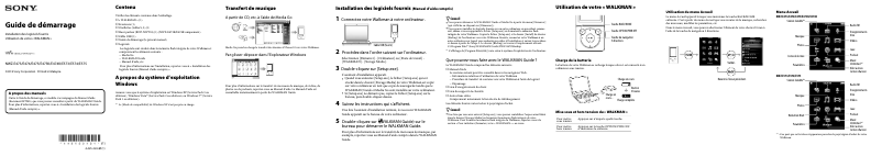 Image de la première page du manuel de l'appareil Walkman NWZ-E473
