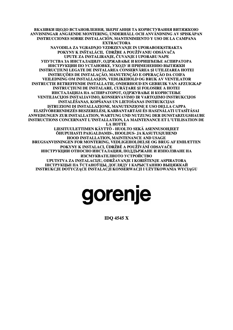 Image de la première page du manuel de l'appareil IDQ4545X