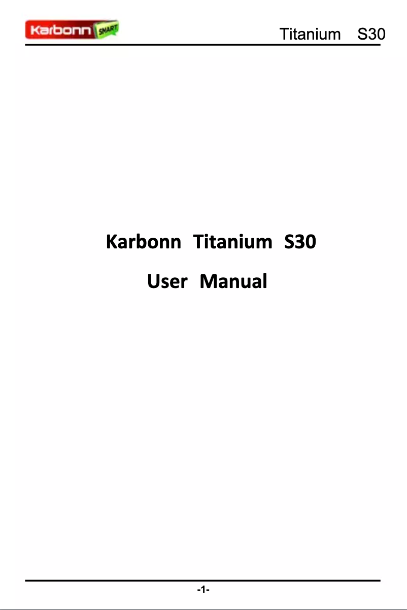 Page n°1 - Manuel utilisateur Karbonn Titanium S30