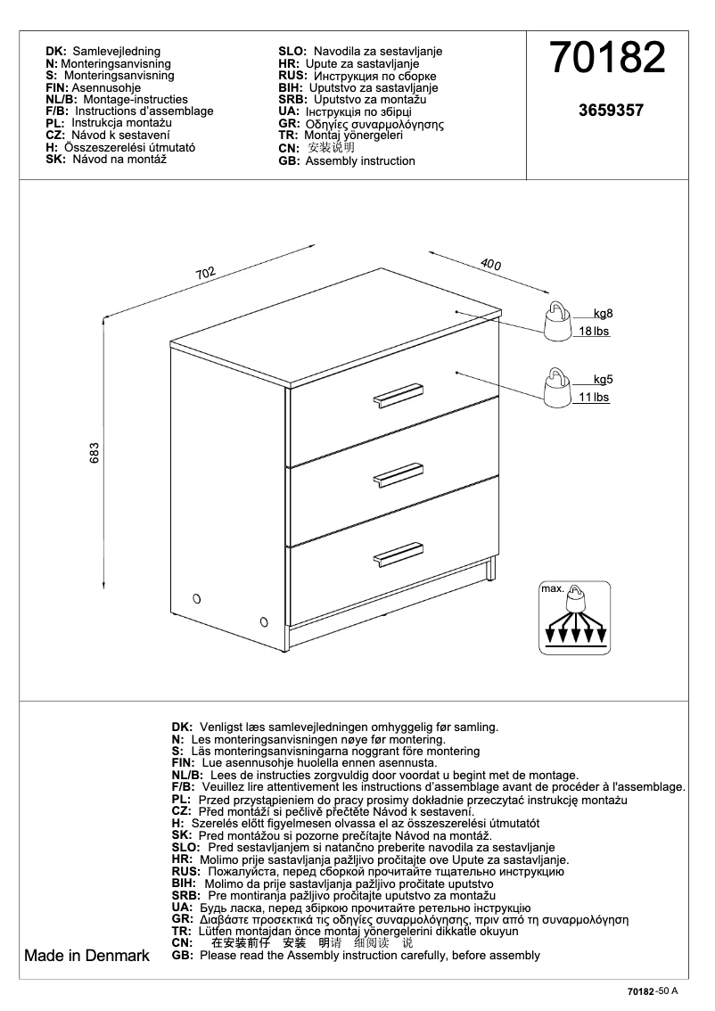Image de la première page du manuel de l'appareil Kokkedal (71x69x40)