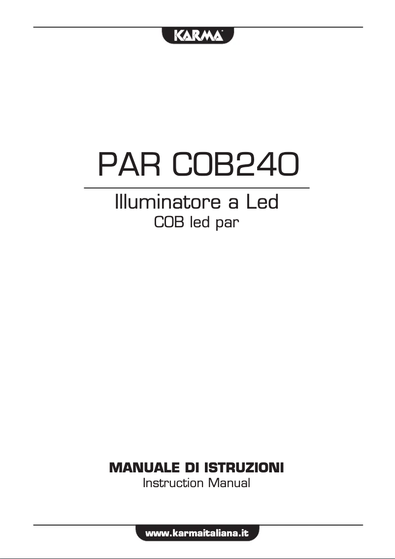 Page 1 de la notice Manuel utilisateur Karma PAR COB240