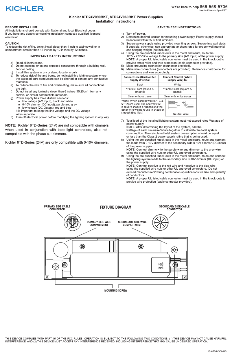 Página 1 del manual Manual de usuario Kichler 8TD24V060BKT