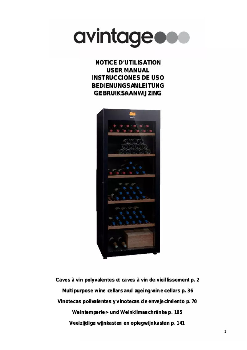 Page 1 de la notice Manuel utilisateur Climadiff DVA305PA+