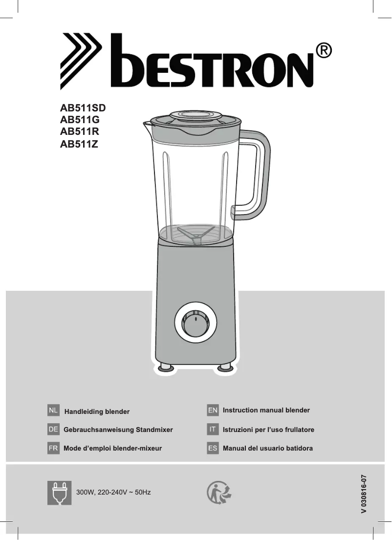 Page 1 de la notice Manuel utilisateur Bestron AB511R