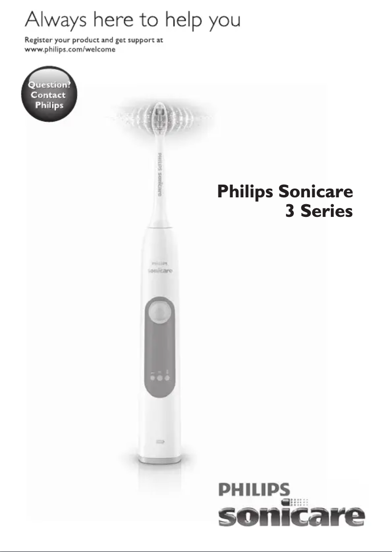 Page 1 of the manual User Manual Philips Sonicare 3 Series gum health HX6621