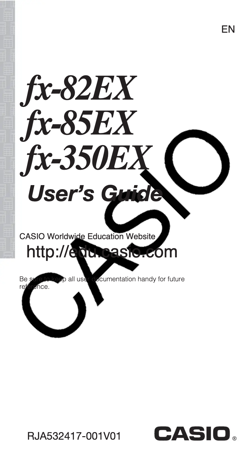 Page 1 de la notice Manuel utilisateur Casio FX-82EX