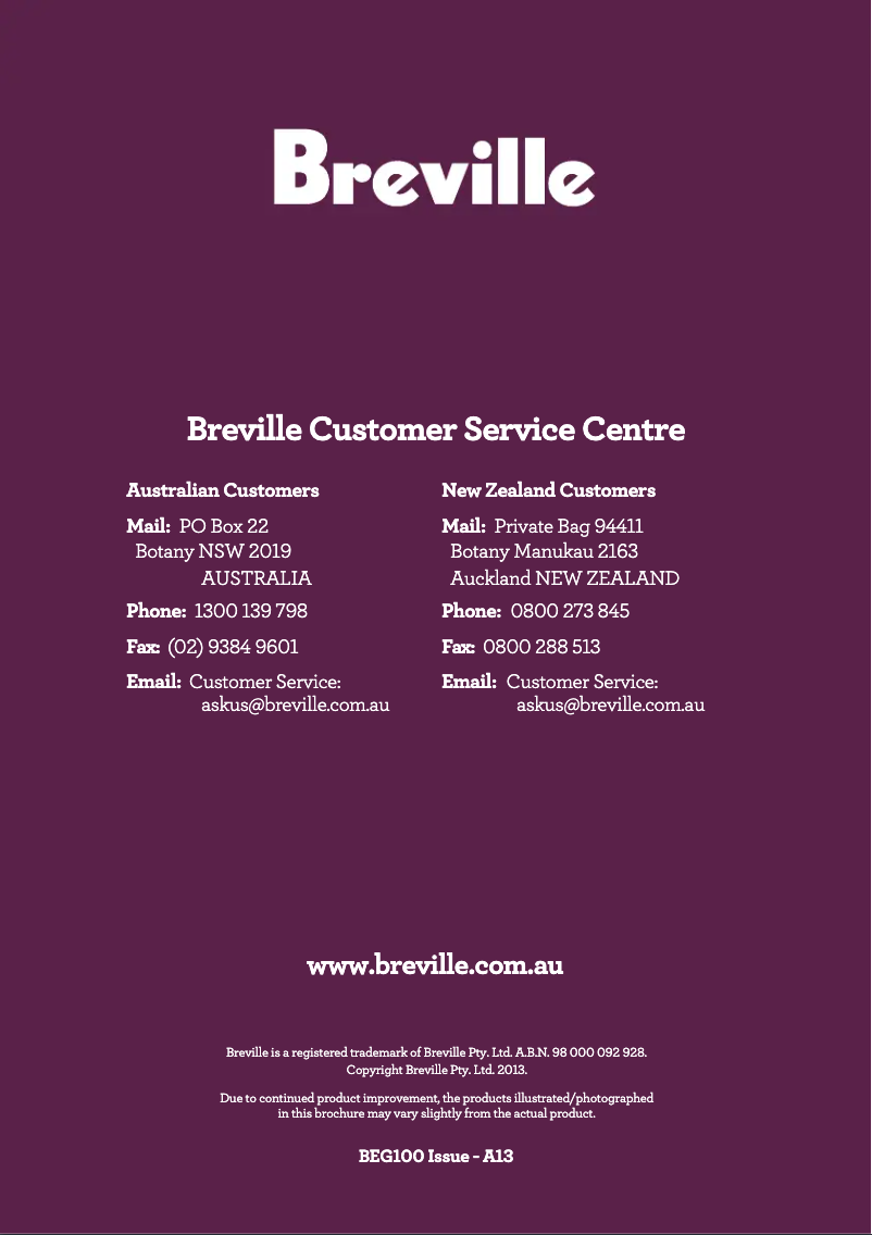 Page n°1 - Manuel utilisateur Breville Aroma Style Electronic BCM600