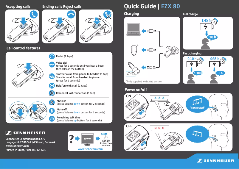 First page image of the manual for EZX 80