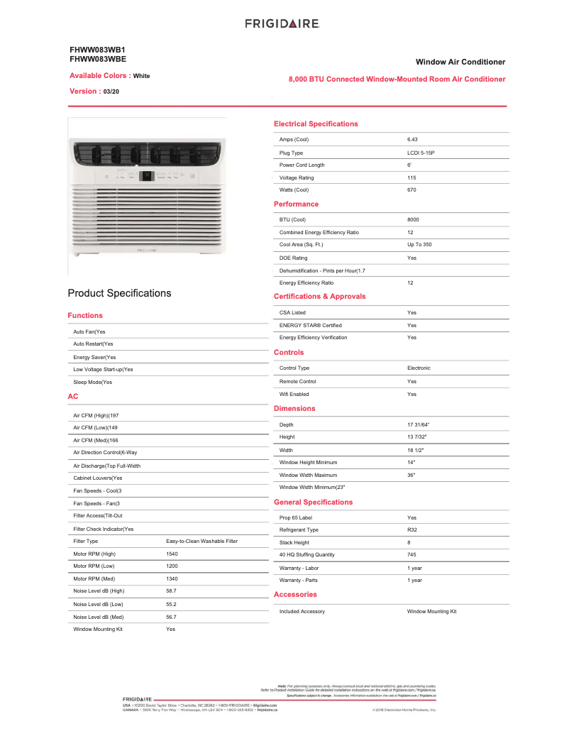 Image de la première page du manuel de l'appareil FHWW083WB1