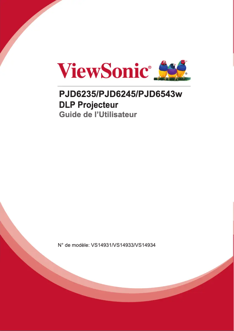 Page 1 de la notice Manuel utilisateur Viewsonic PJD6543w