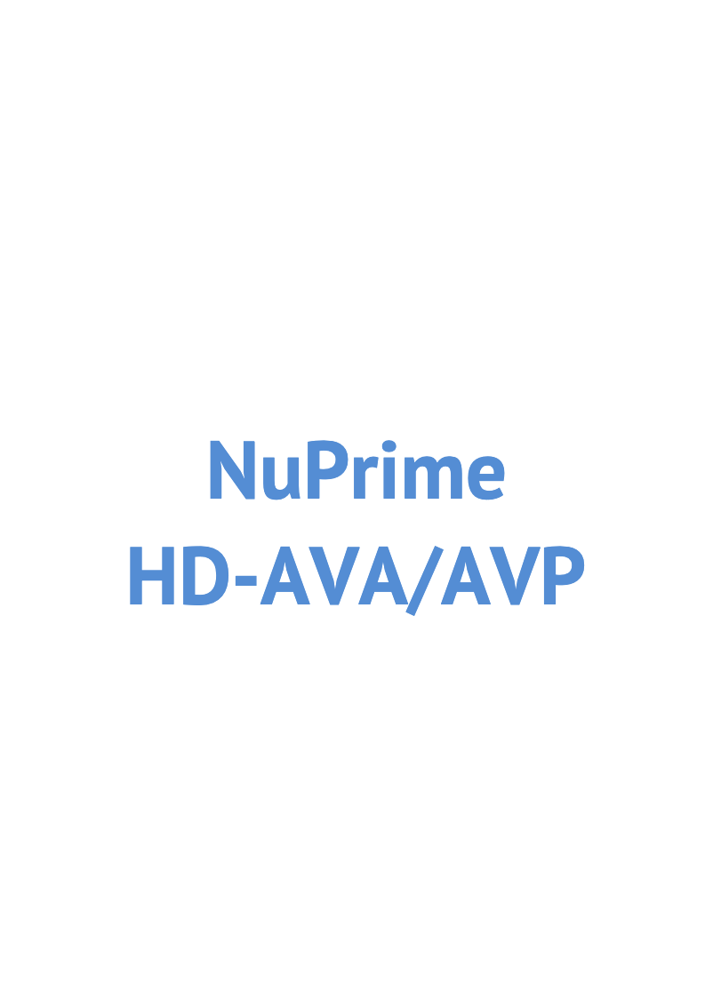 Page n°1 - Manuel utilisateur NuPrime HD-AVP
