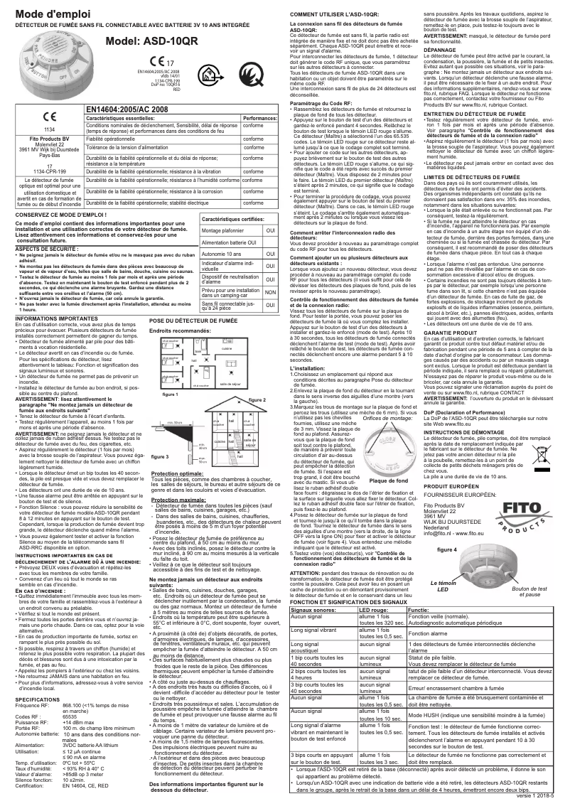Image de la première page du manuel de l'appareil ASD-10QR
