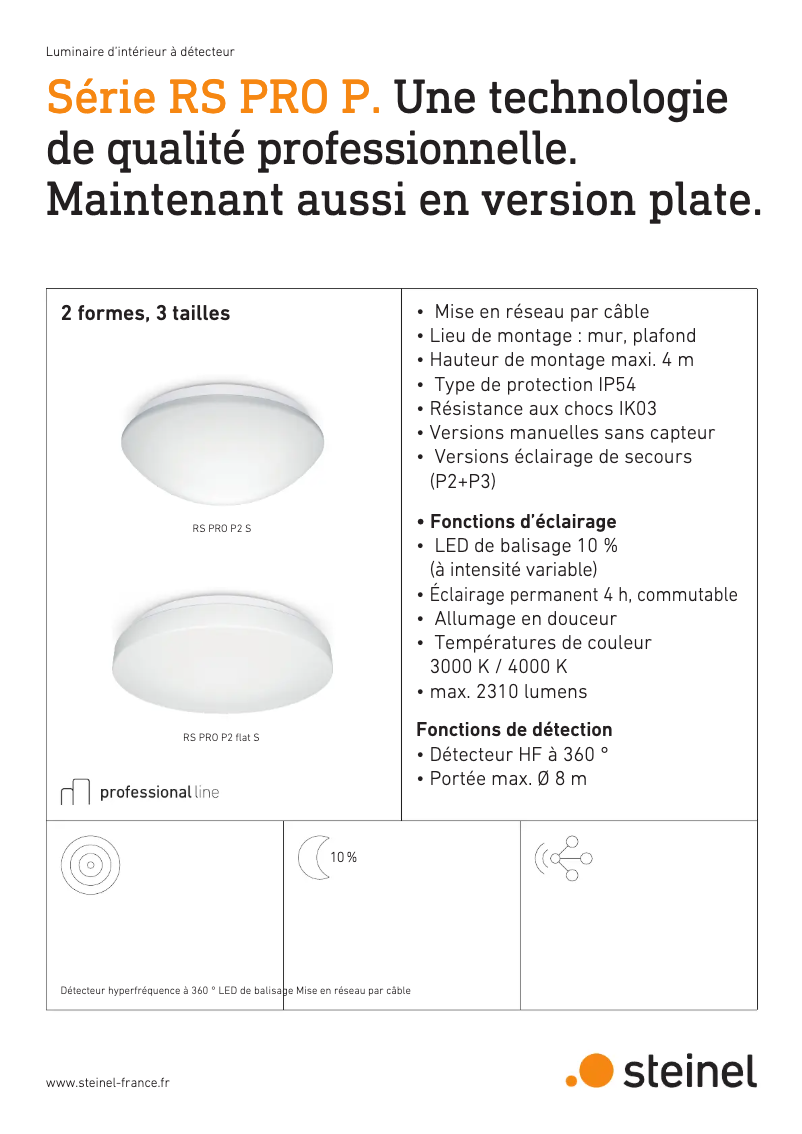 Page 1 de la notice Brochure Steinel RS PRO P2 Flat S