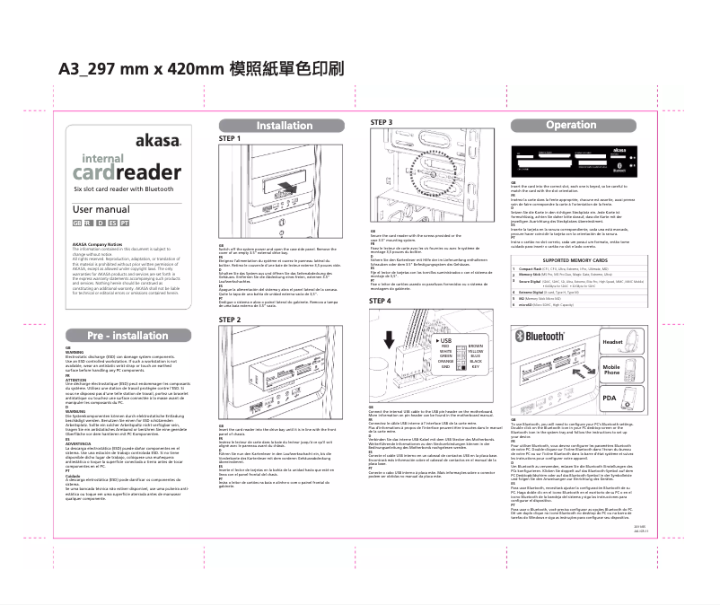 Page 1 de la notice Manuel utilisateur Akasa AK-ICR-11
