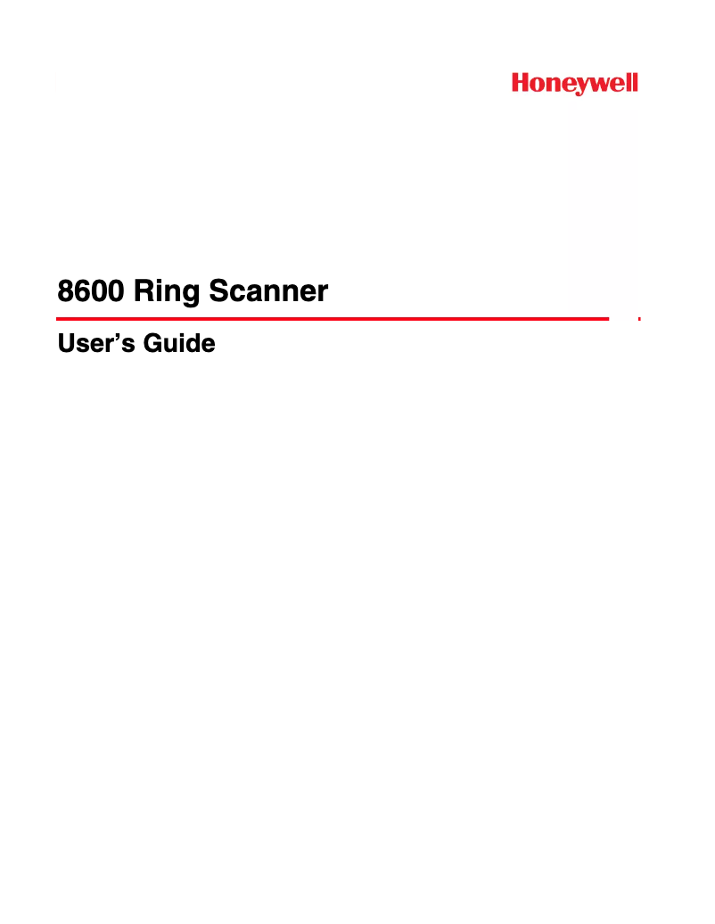 Page 1 de la notice Manuel utilisateur Honeywell 8600