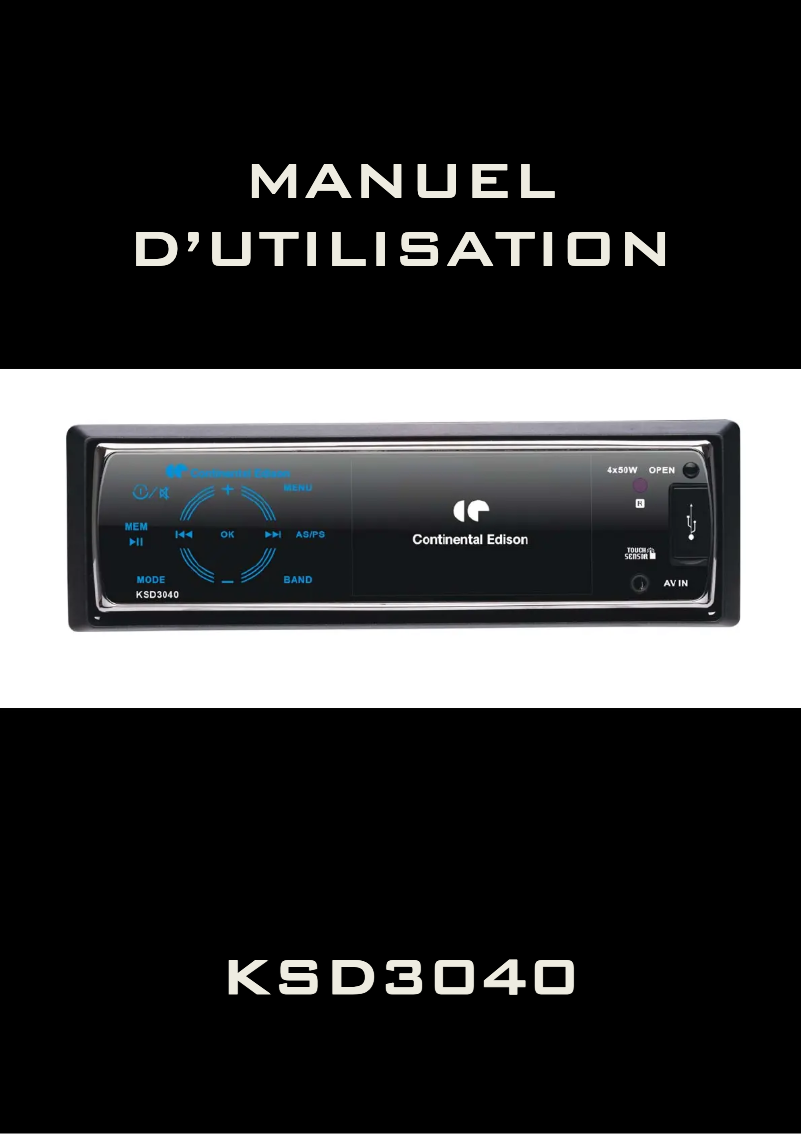 Page 1 de la notice Manuel utilisateur Continental Edison KSD3040