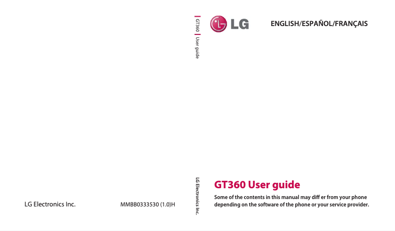 Page n°1 - Manuel utilisateur LG GT360