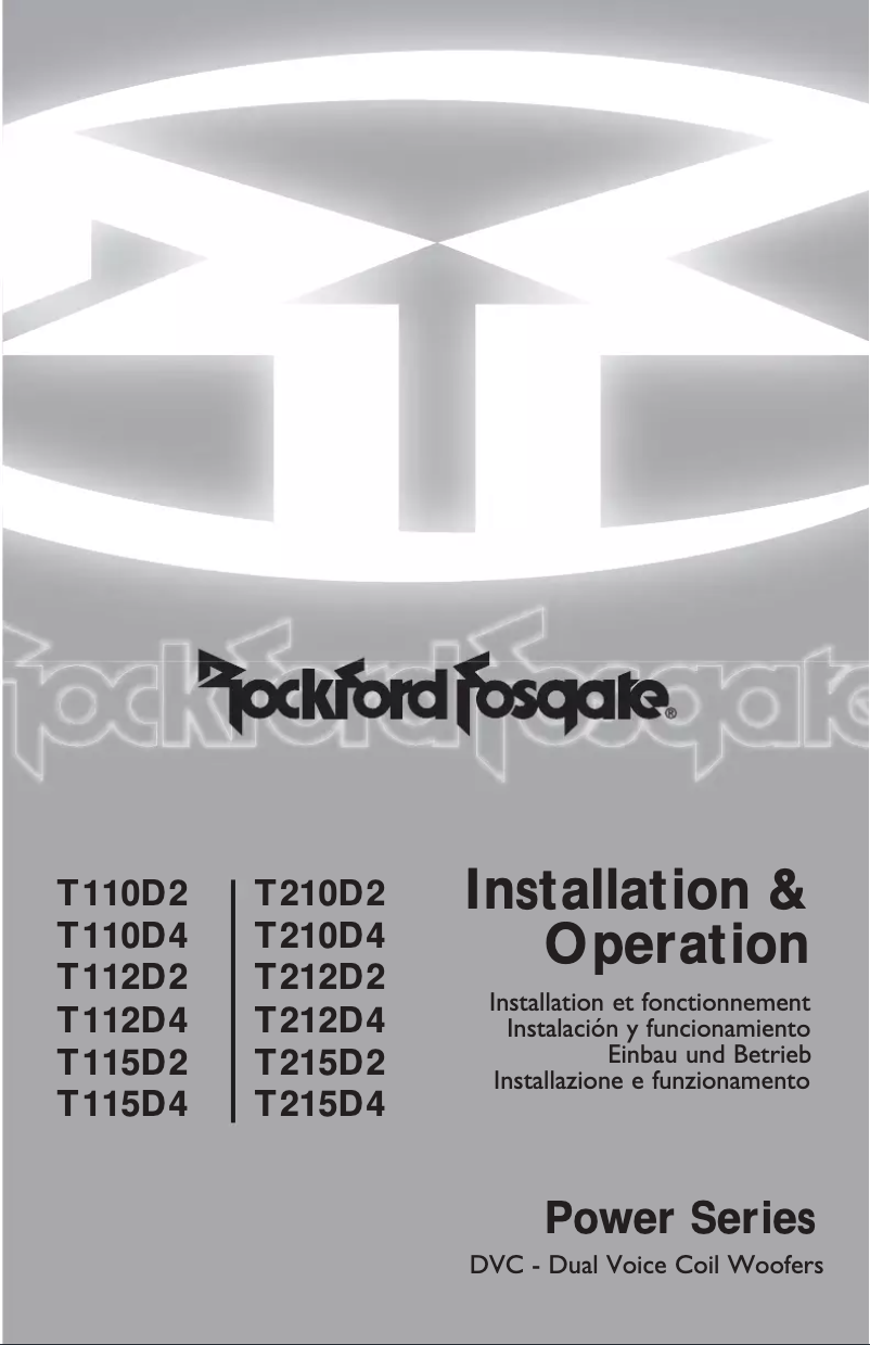 Page 1 de la notice Manuel utilisateur Rockford Fosgate Power T110D2