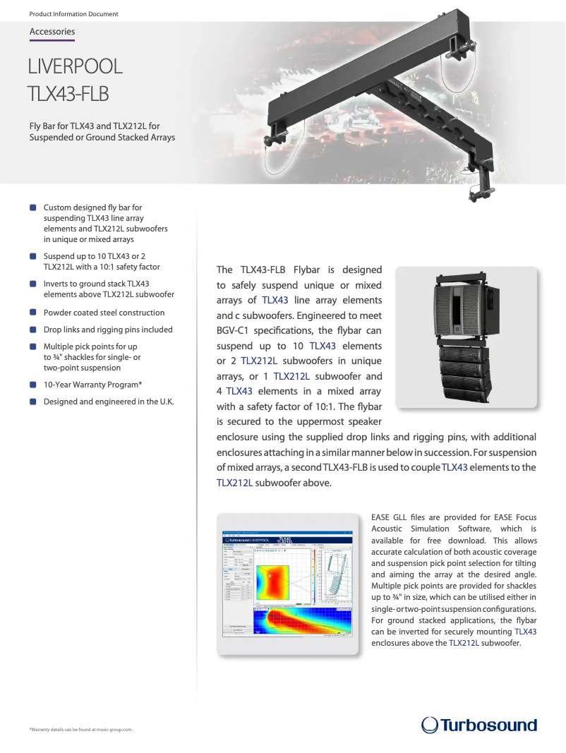 Page n°1 - Fiche technique Turbosound Liverpool TLX43-FLB