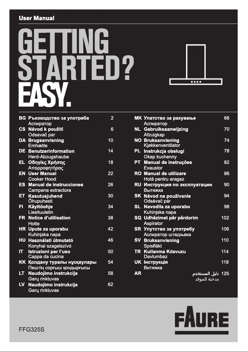 Page 1 de la notice Manuel utilisateur Faure FFG325S