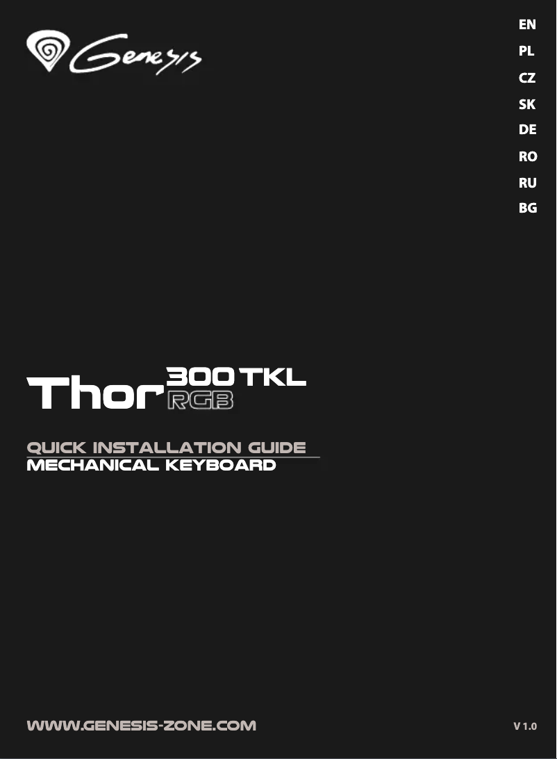 Page 1 de la notice Manuel utilisateur Genesis Thor 300 TKL RGB