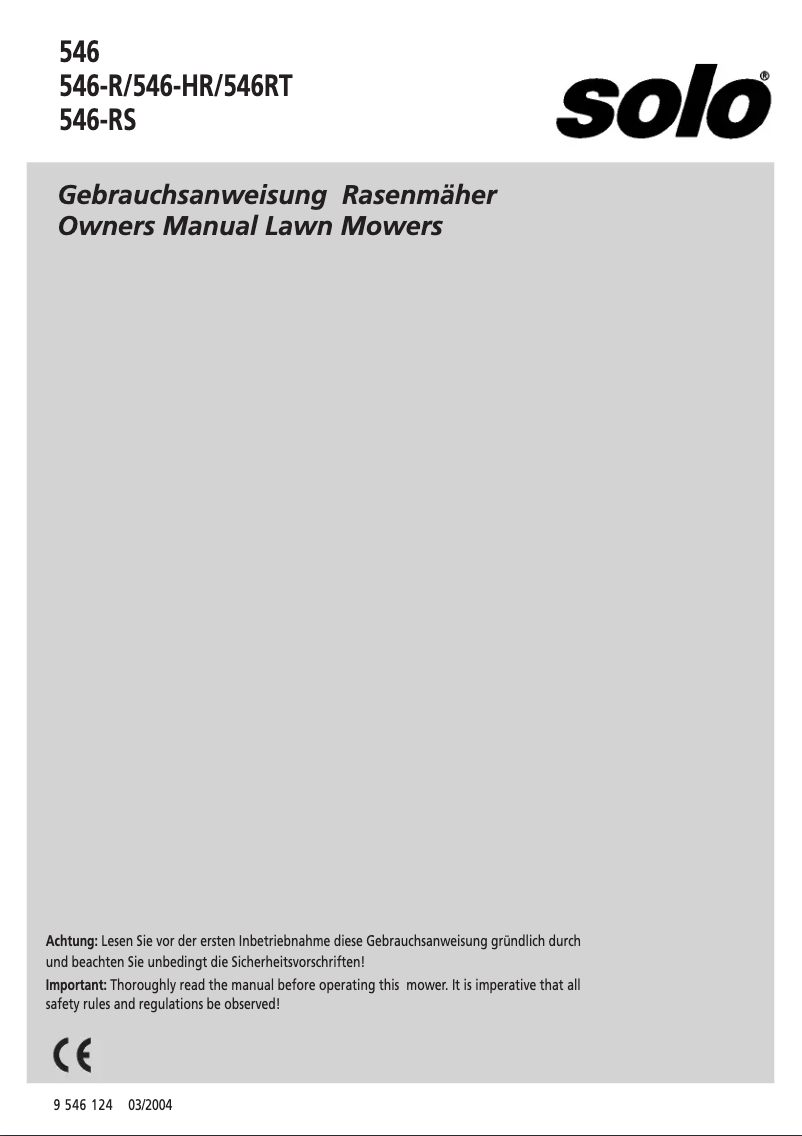 Page 1 de la notice Manuel utilisateur Solo 546-HR