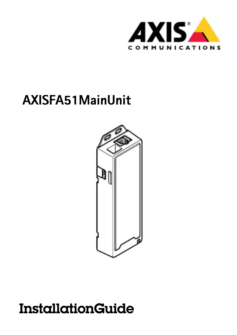 Page 1 de la notice Manuel utilisateur Axis FA51